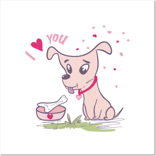 Valentine dog Posters and Art